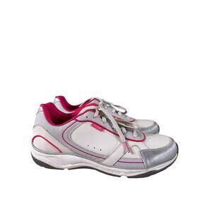 Vionic Zen Walking Shoes Women 8.5 White Silver Pink Orthopedic Sneakers